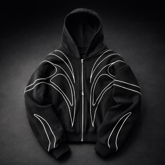 Phantom Trace Hoodie- loose cardigan hoodie