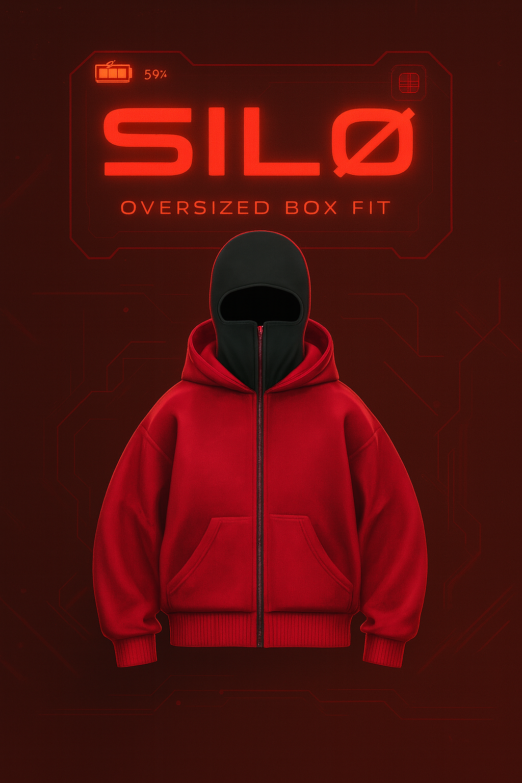 Phantom Techwear Zip Hoodie – Oversized Shiesty Streetwear Hoodie with Built-In Face Cover