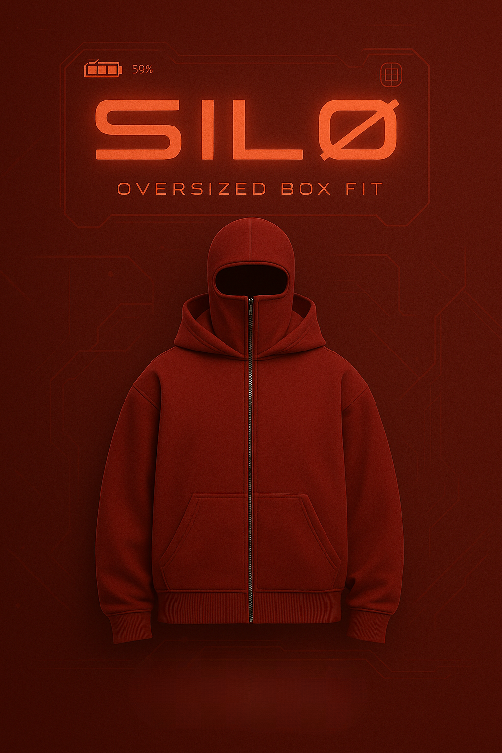 Phantom Techwear Zip Hoodie – Oversized Shiesty Streetwear Hoodie with Built-In Face Cover