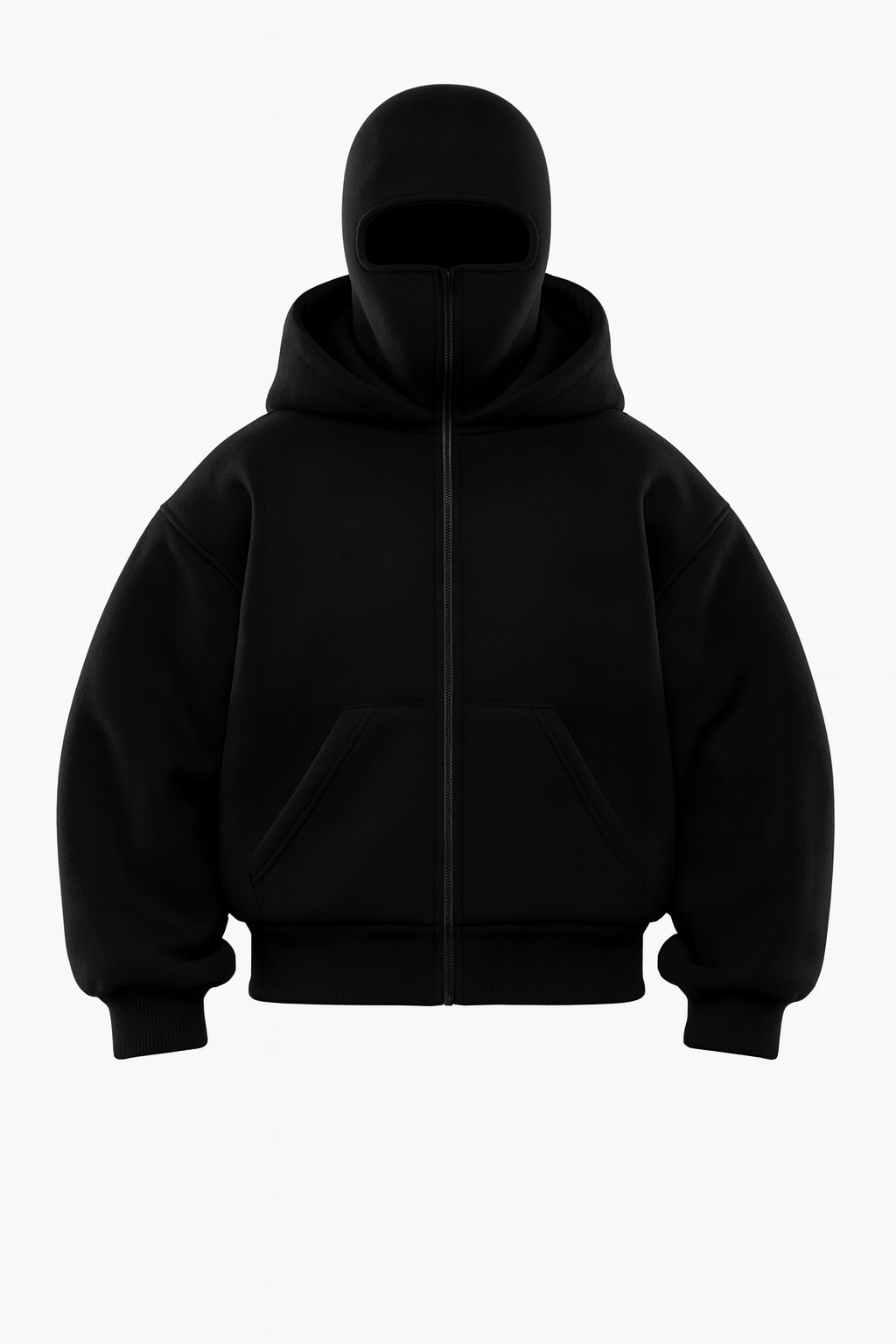 Phantom Techwear Zip Hoodie – Oversized Shiesty Streetwear Hoodie with Built-In Face Cover