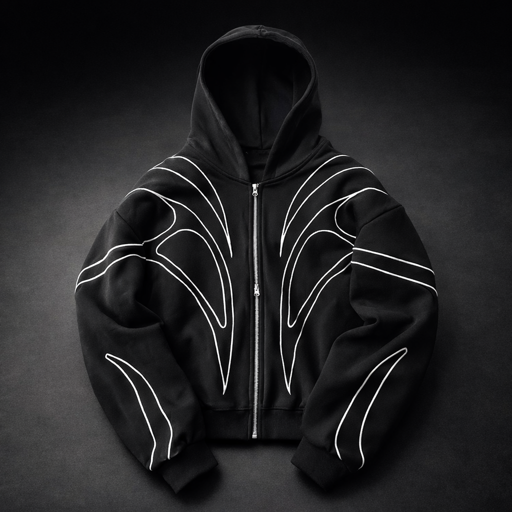 Phantom Trace Hoodie- loose cardigan hoodie