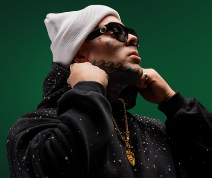 Rhinestone Chrome Oversized Hoodie