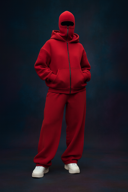 Phantom Techwear Zip Hoodie – Oversized Shiesty Streetwear Hoodie with Built-In Face Cover